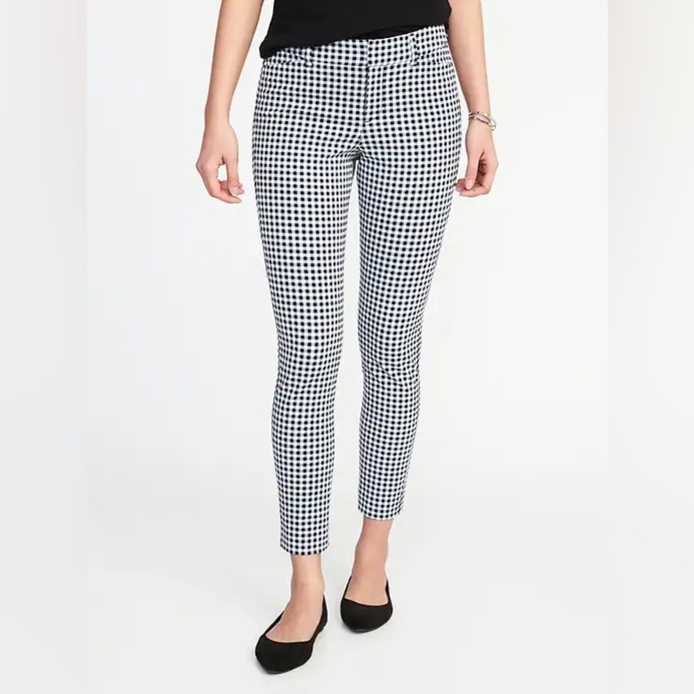 Old Navy Pixie High Rise Skinny Black and White Checkered Pants